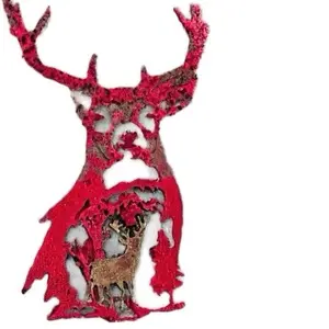 Handmade 12” Deer Forest Wall Art | Recycled 3D Printer Filament Decor | Unique Rustic Woodland Wall Hanging minimalist gift