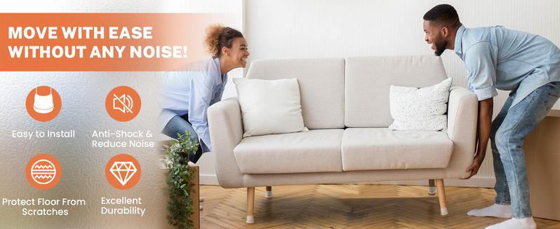 32 PCs Chair Leg Protectors for Hardwood Floors, Extra Thicken Chair Leg Floor Protectors with Silicone Chair Leg Cap & Thickened Felt Furniture Pads