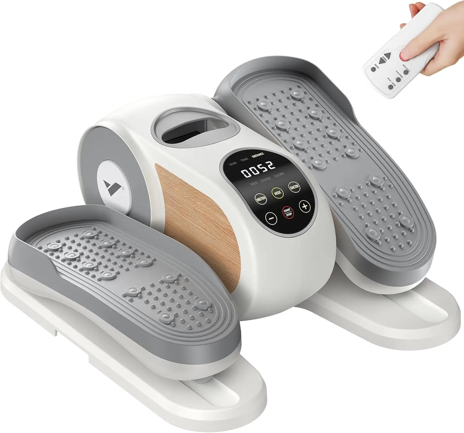 Under Desk Elliptical Machine, Leg Exerciser While Sitting for Seniors with 12-Speeds & Remote Control, Quiet Portable Electric Seated Pedal Exerciser Machine for Home Office