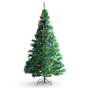 VEVOR Christmas Tree,  , 6.5ft Prelit Artificial Xmas Tree, Full Holiday Decor Tree with 450 Multi-Color LED Lights, 1227 Branch Tips, Metal Base for Home Party Office Decoration Tested to UL Standards