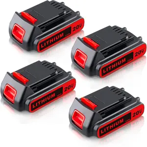 4/2Pack LBXR20 20V Battery 3.8Ah Compatible with Black and Decker 20V Lithium Battery LBXR2020 LBX20 LBXR2520