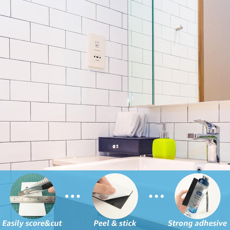 【New】Art3d 3''×6'' Peel & Stick Marble Subway Tiles – 102PCS Stick-On Wall Tile for Kitchen & Bathroom Backsplash, Fireplace Upgrade