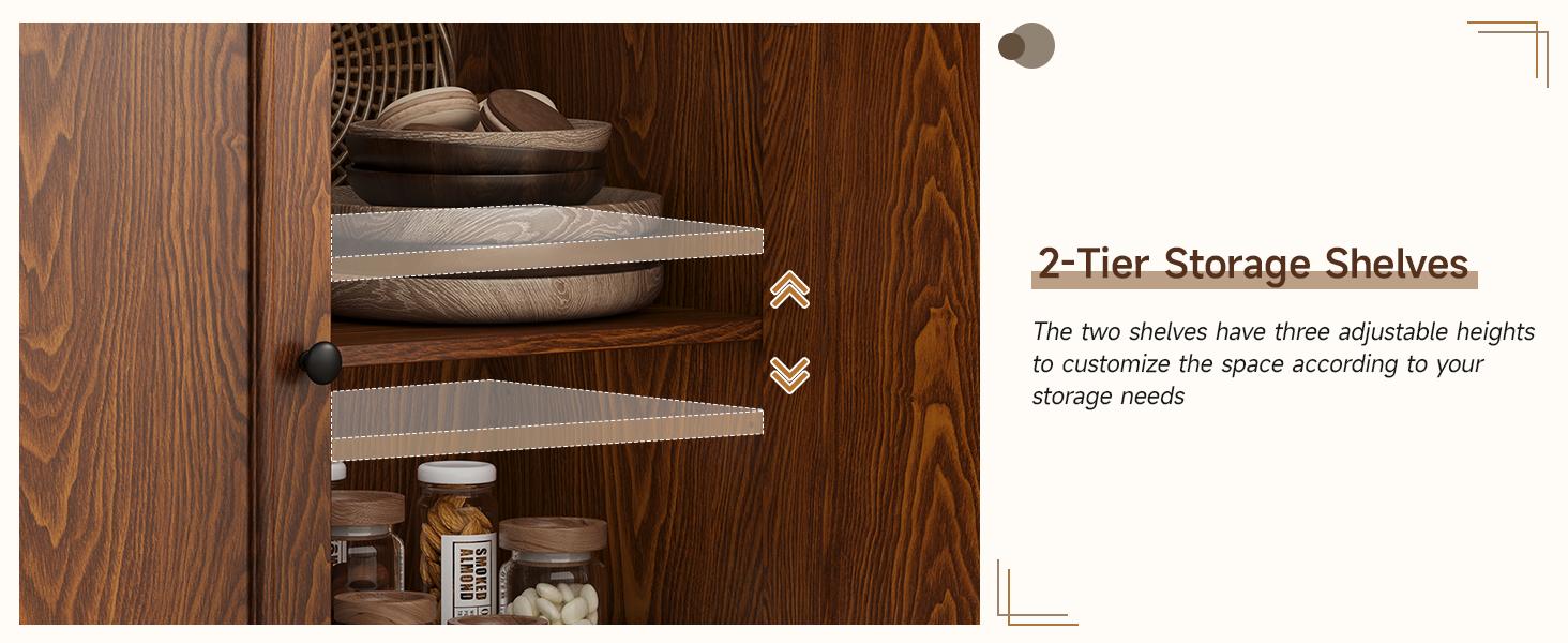 【SPRING GLOW UP】ONBRILL Sideboard Buffet Cabinet with Storage, 63" Large Credenza Kitchen Storage Cabinets with Drawer and Door, Wood Coffee Bar Table with Adjustable Shelf for Living Room, Kitchen, American Retro 【SPRING GLOW UP】ONBRILL Sideboard Buffet Cabinet with Storage, 63" Large Credenza Kitchen Storage Cabinets with Drawer and Door, Wood Coffee Bar Table with Adjustable Shelf for Living Room, Kitchen, American Retro