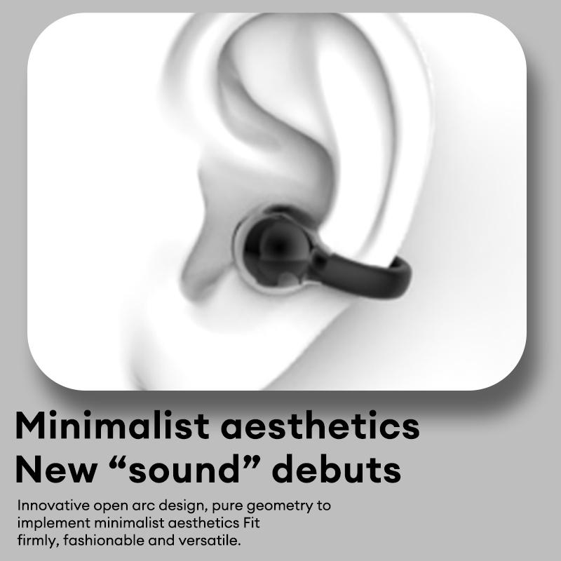 HYUNDAI C03 Clip-On Wireless Headphones with 2025 Bluetooth 6.0 for Faster, Stable Connection & Low Power Use, DT6.0 Pulse Directional Tech, 360° ACS Panoramic Sound, IPX5 Waterproof Electronic Headset Earbuds for Music & Calls, Comfortable for Sports