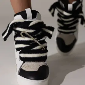 Courageous Women’s White/Black Coco Wedge Sneakers – Lace-Up, Lightweight Trainer & Fashion Sports Shoes