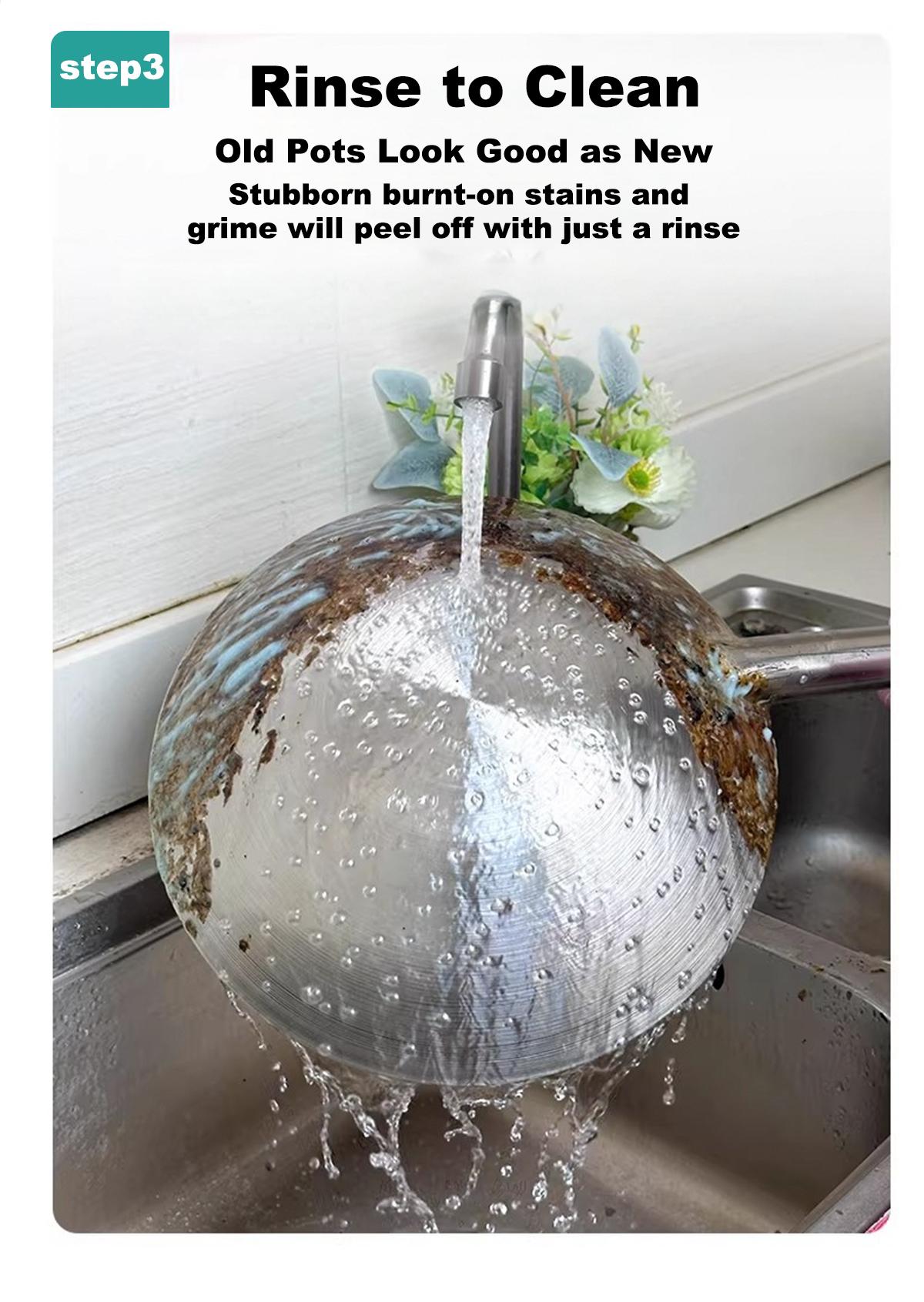 [mothersdaygift] Lufane Pot Cleaner Remove Black Stains & Polish Cookware Seaweed Mud Film Remover for Various Pots No Damage Stainless Steel Cleaner for Pot Bottoms: A Kitchen Essential for Removing Heavy Grease and Grime—Powerful Coconut Oil-Based