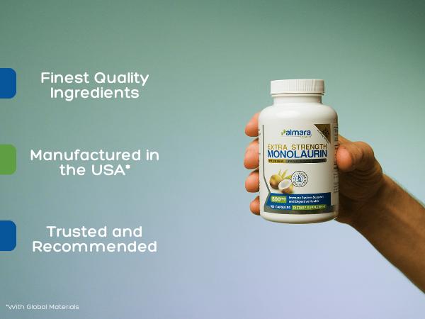 Monolaurin 800mg – Extra Strength Formula for Immune and Digestive Health, 100 Capsules | Palmara Health Monolaurin 800mg – Extra Strength Formula for Immune and Digestive Health, 100 Capsules | Palmara Health