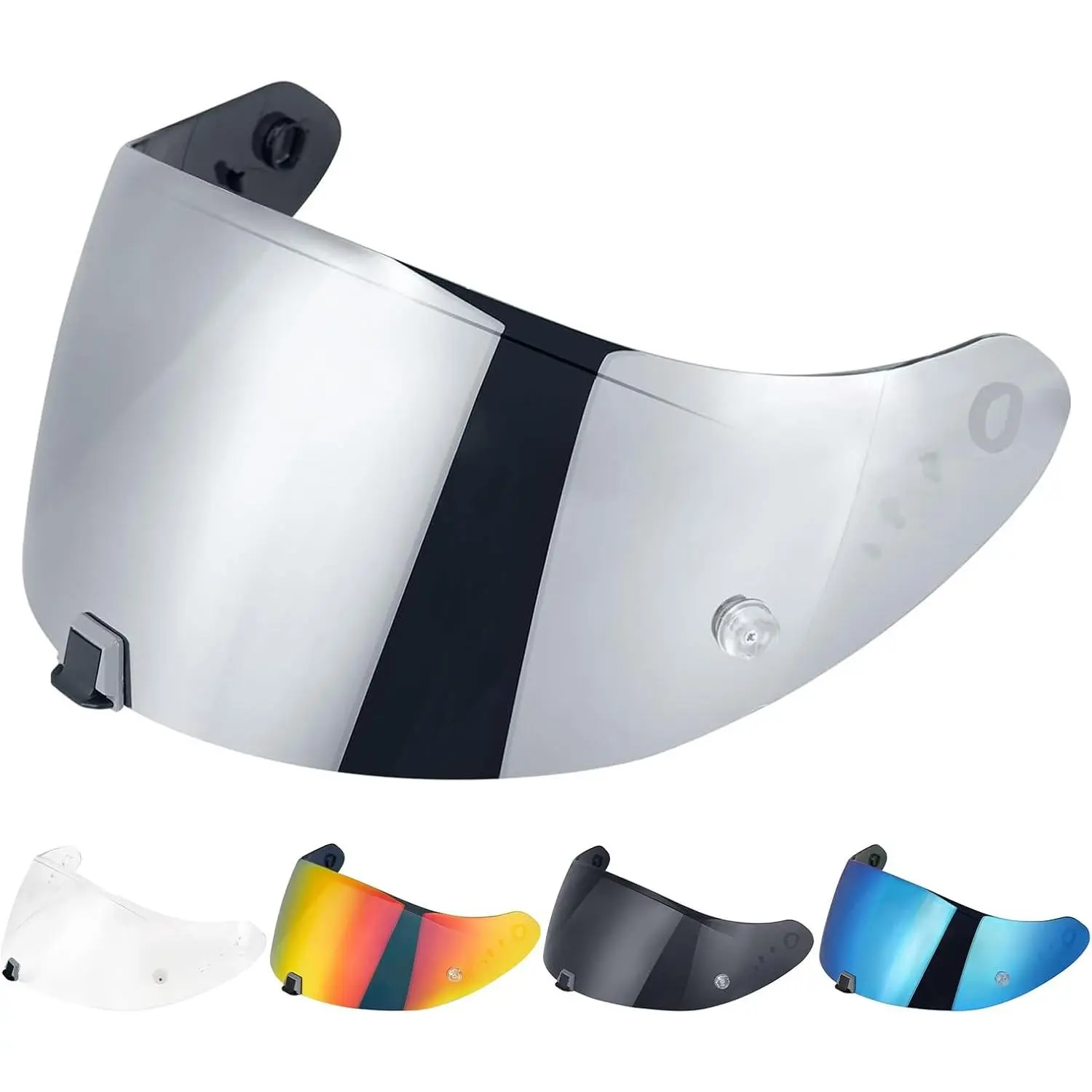 T520 Series Full Face Motorcycle Helmet Replacement Visor Shield - Plastic Front Shield, Photochromic, Anti-Scratch, UV-Protected, Windproof, Multi-Color, Compatible with T520/ST1400/R1 Air (Chrome Silver)