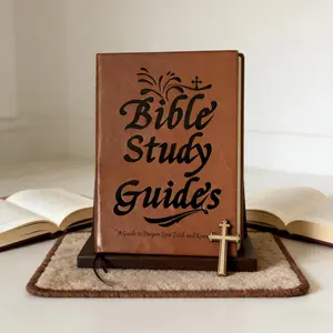 66-Page Bible Study Guide & Devotional Journal - PU Leather Cover, Scripture Summaries, Daily Reflections | Beginner-Friendly Spiritual Growth Notebook | Christian Gift Idea (Brown)