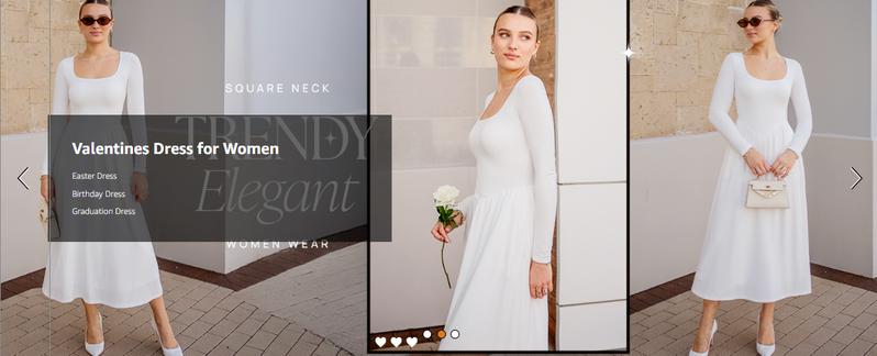 ZESICA Fall Dresses for Women 2025 Elegant Classy Square Neck Long Sleeve Flowy Wedding Guest Party Midi Dress