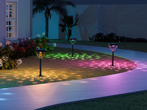 Linkind Smart Solar Pathway Lights – Bright Color-Changing Outdoor Lights with App Control for Yard & Garden