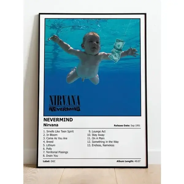 NIRVANA - Nevermind | Music Album Cover Print Poster | A4, A3, A2 & A1