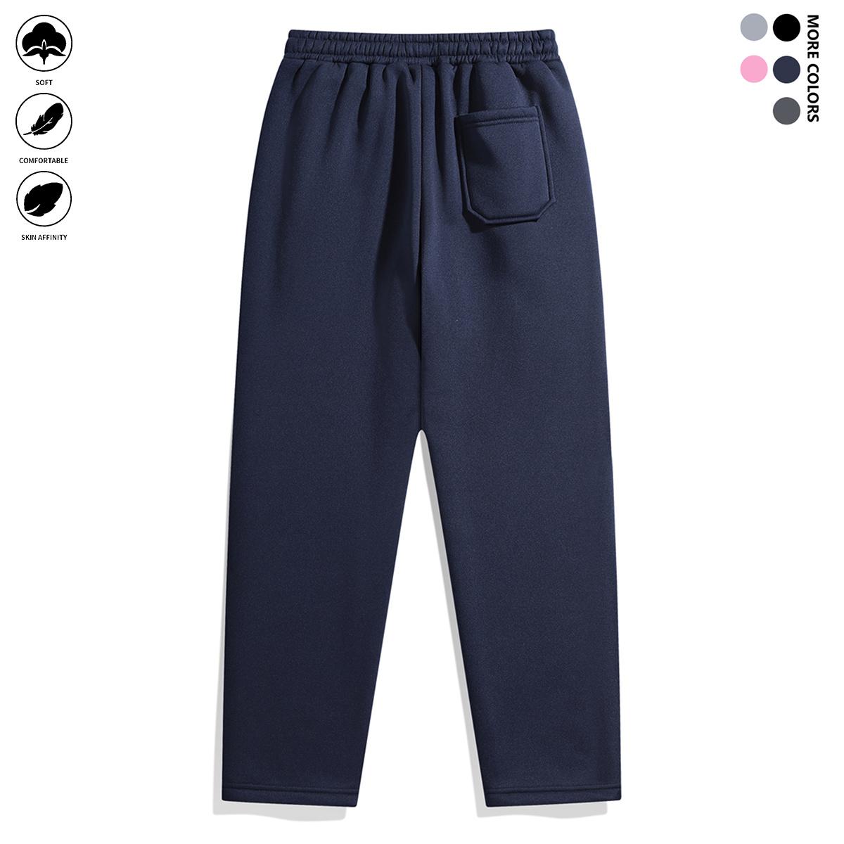 Men's Casual Jogger Pants - Elastic waistband with drawstring design, side pockets, autumn and winter athletic style full-length pants, comfortable fabric, durable material suitable for sports, workouts, and outdoor activities solid fashion sweatpants