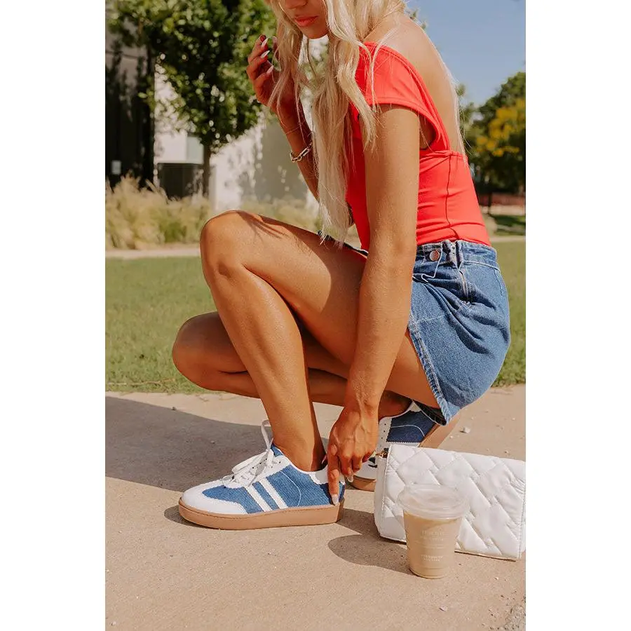The Kimberly Denim Sneaker in Dark Wash