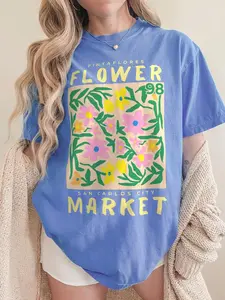 Comfort Colors Boho Floral TShirt, Pintaflores Flower Market Tee, Vintage Botanical Graphic Tee, Aesthetic Flower Market T-Shirt