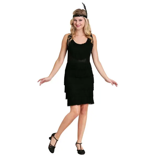 1920's Black Fringe Flapper Costume