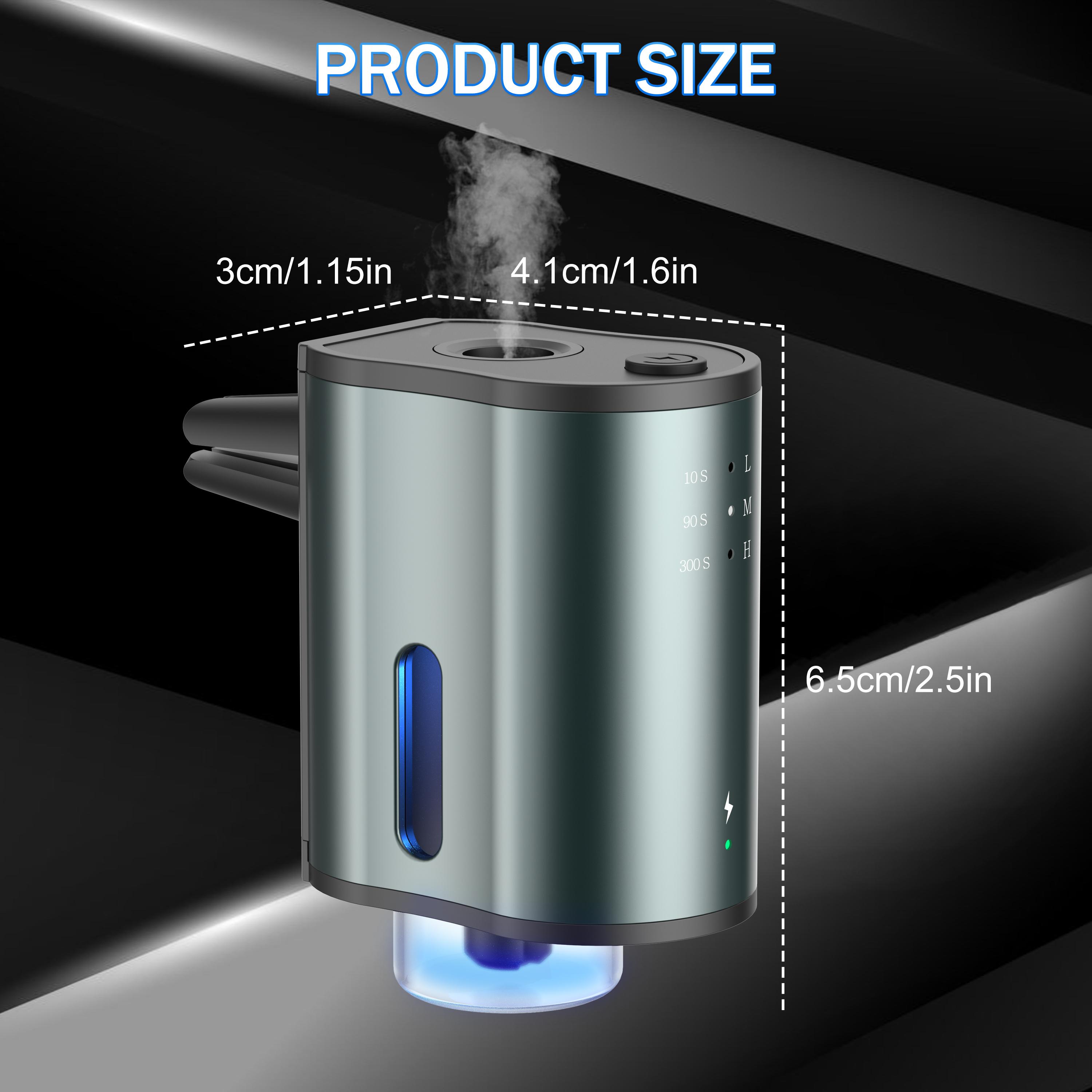 Smart Car Air Freshener with Three Adjustable Concentration Scent Levels, Portable Waterless Car Diffuser Air Freshener Car Aromatherapy Diffuser,  3*10ML Natural Perfume