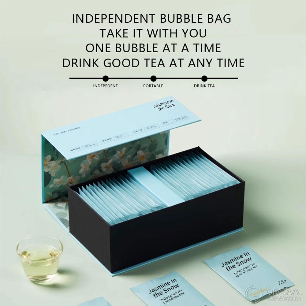 Jasmine In The Snow Jasmine Tea 75g 2.5g×48pack Fresh Green Tea And Summer Jamine Individual Package Imprinted 7 Times With Green Tea