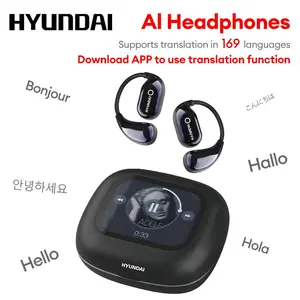 HYUNDAI HY Q18 Pro Electronic Earbuds Bluetooth Headset with 169 Language Translation Full Color Touch Screen for Music & Phone Calls
