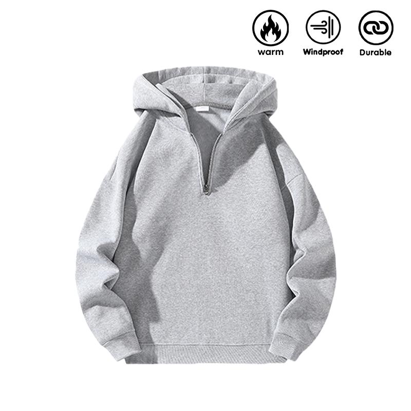 Men’s solid-color fashion two-piece sweatshirt set, regular fit, casual drop-shoulder half-zip hooded sweatshirt + drawstring sweatpants with pockets, suitable for 20-year-old boys, autumn/winter wear, ideal for everyday wear and workouts Men’s solid-color fashion two-piece sweatshirt set, regular fit, casual drop-shoulder half-zip hooded sweatshirt + drawstring sweatpants with pockets, suitable for 20-year-old boys, autumn/winter wear, ideal for everyday wear and workouts