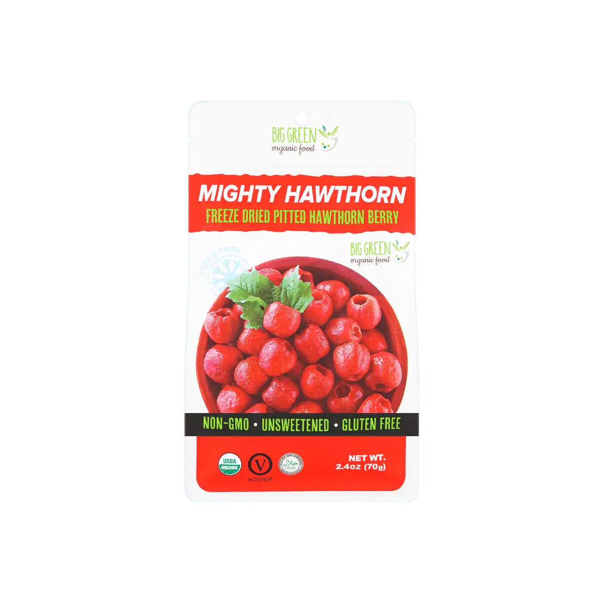BIG GREEN Organic Hawthorn Berry Snacks 70g - USDA Certified, Authentic Hometown Flavor BIG GREEN Organic Hawthorn Berry Snacks 70g - USDA Certified, Authentic Hometown Flavor