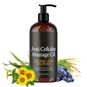 Anti-Cellulite Massage Oil, 8 fl oz, Softens the Appearanceof Cellulite, Massage Oil for Body Care and Skin Care,Topical Collagen and Plant Stem Cell Body Oil, RestoresTexture, Soothing Moisturizing Body Oil body oil