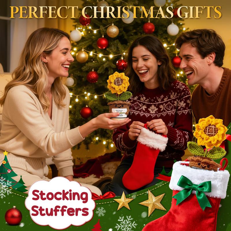 Mayicivo Emotional Support Crochet Sunflower — Inspirational Gift for Women, Friends & Coworkers