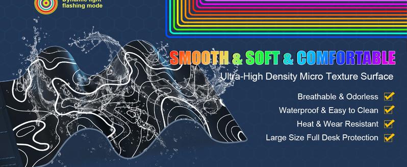 ExtreLife XXL Gaming Mouse Pad with 15W Magnetic Wireless Charging Large Desk Mat Protector RGB Mousepad 4mm Non-Slip Waterproof for Office Home Gaming 【Christmas】