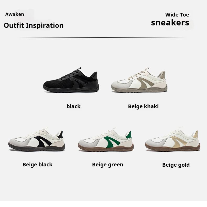 HOBIBEAR Barefoot Shoes Wide Casual Lace Up Retro Fashion Sneakers for Women Men