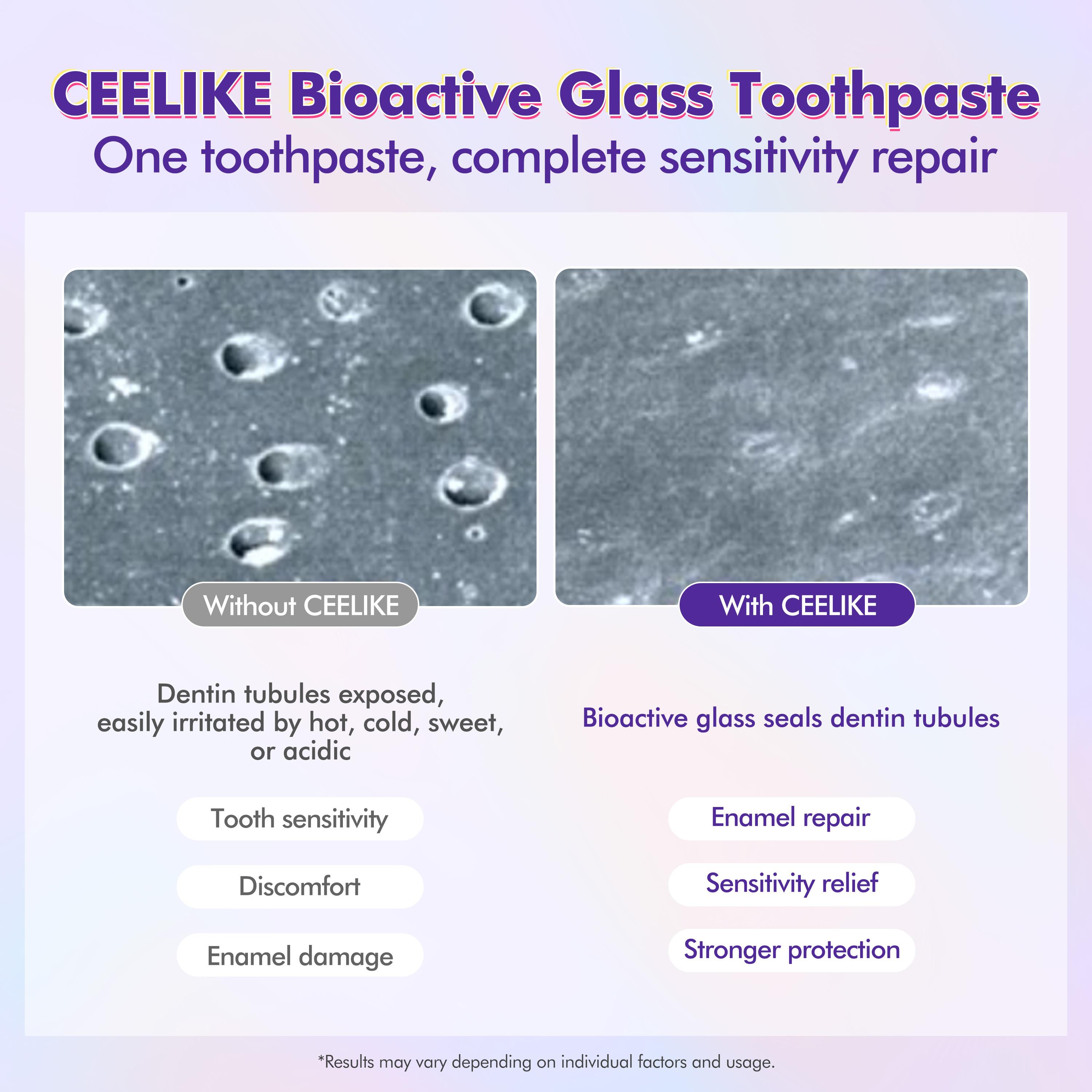 CEELIKE Bioactive Glass Toothpaste - Deep Enamel Repair, Sensitivity Relief, Effective Oral Cleanse, Comprehensive Oral Care