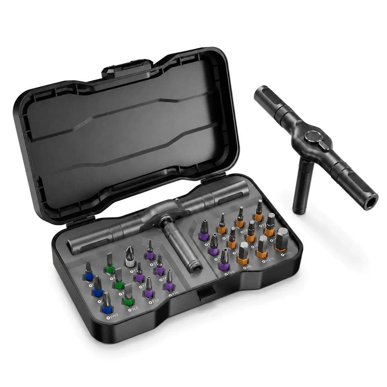 24 in 1 Magnetic Screwdriver Set, DIY Ratchet Mini Removable Self-Assembly Precision Screwdriver Tool Kit, Magnetic DIY Precision Tool Kit with Variety Head Styles for Watch/Bicycle/PC/Mobile