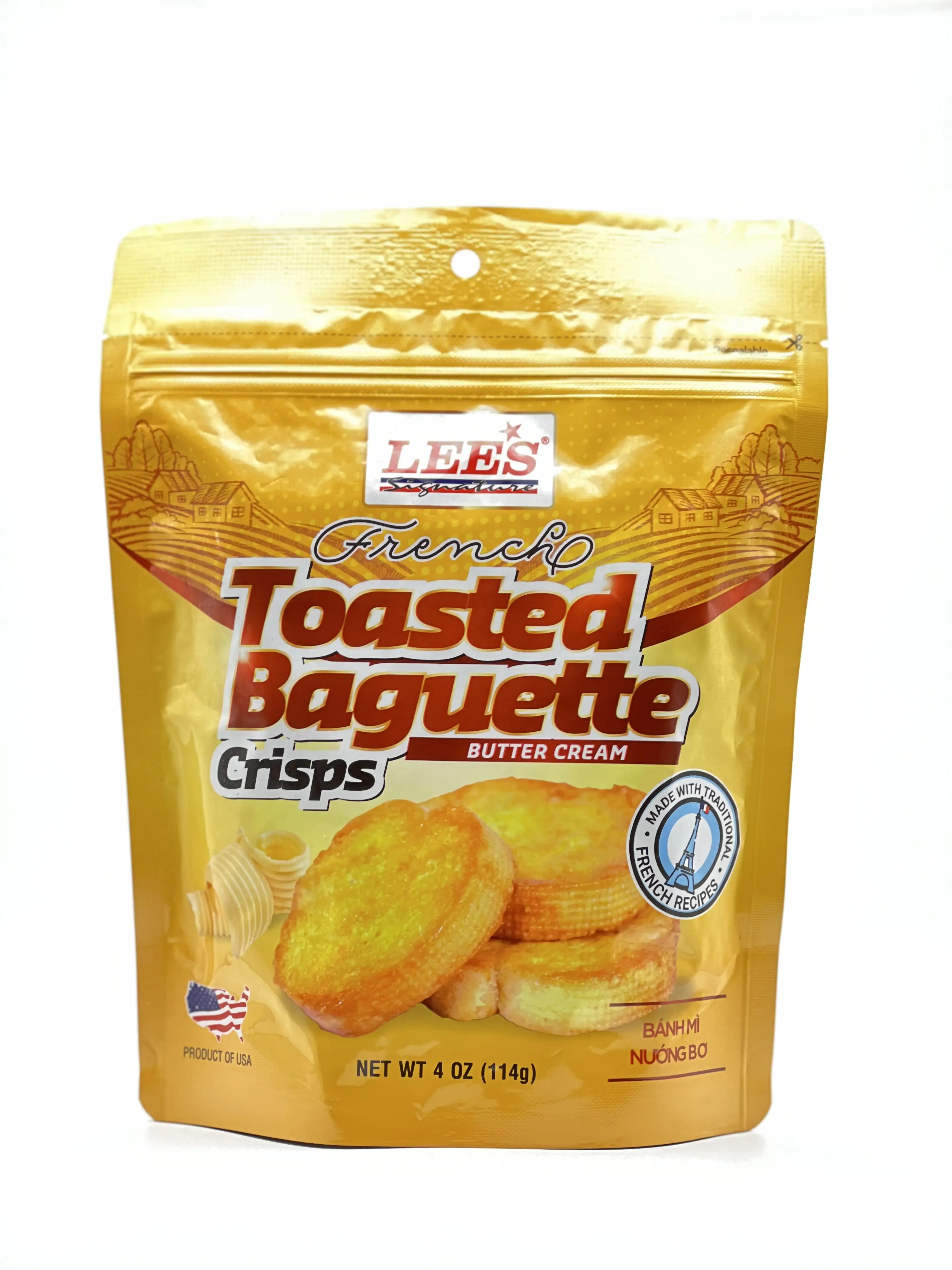 LEE'S Signature Baked French Toast Baguette Butter Crisps Snack, 4 oz