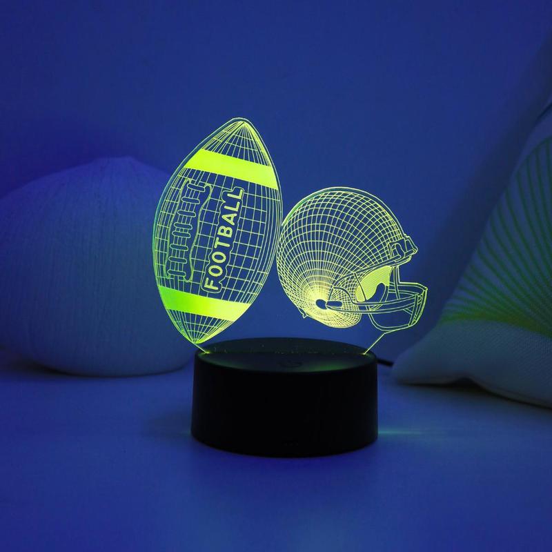 3D Football & Helmet Design Night Light, USB Powered Creative Desktop Lamp, Decorative Light for Home Bedroom Living Room