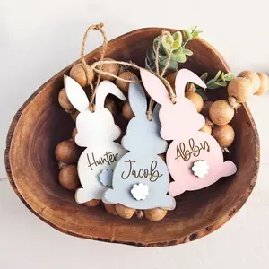 Personalized Easter Basket Tag, Custom Engraved Wood Bunny Name Tag, Fun Easter Keepsake, Kids Easter Gifts, Easter Basket Ideas 2026, Easter Basket Stuffers for Kids