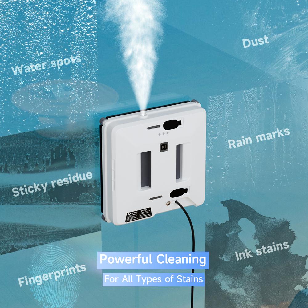 Smart Window Cleaning Robot,3000Pa/5600Pa Auto-Adjust Suction,Multiple Modes,AI Path Edge Clean, Remote Control