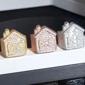 Iced Out Baguette Moissanite Trap House Ring