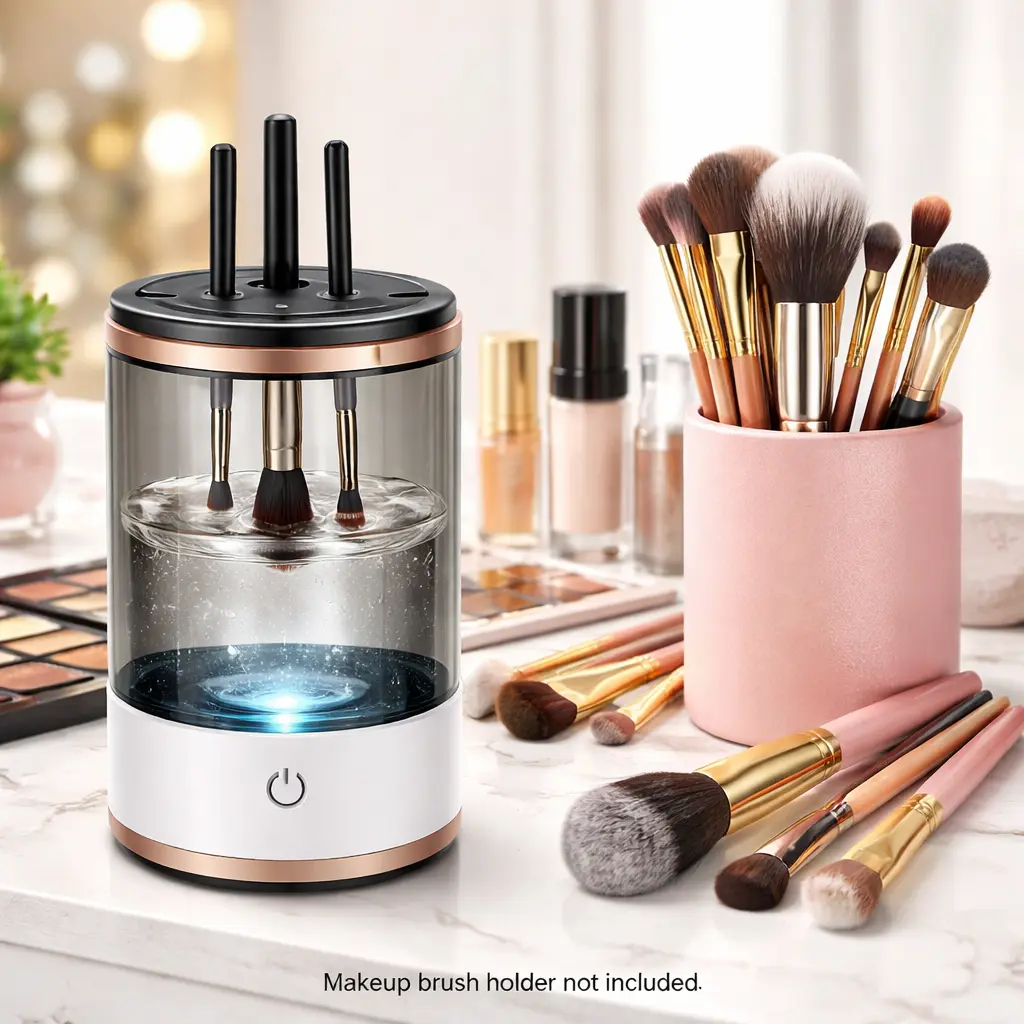 Electric makeup brush cleaner machine, automatic brush washer, USB makeup brush cleaner, cosmetic brush cleaning device, beauty tool cleaner, fast brush washer, TikTok beauty gadget