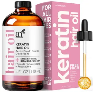 Artnaturals Keratin Hair Oil 4oz -Invigorating Nourishing Treatment for Hair & Scalp, Targeting Dryness, Damaged Hair, Split Ends - All Hair Types