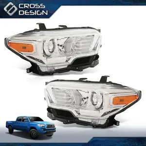 CROSSDESIGN Fits 2016-2022 Toyota Tacoma SR/SR5 Model w/o DRL LED Headlights Light Left+Righ