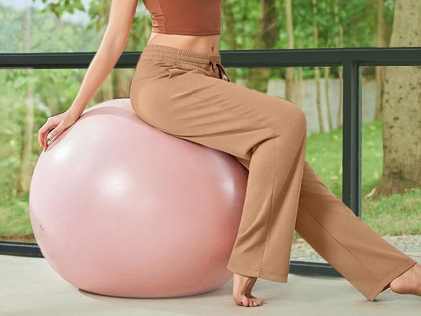 PINSPARK Women's Wide Leg Sweatpants High Waisted Baggy Workout Sweat Pants Comfy Drawstring Athletic Pants with Pockets Sports Bottoms Gym Sportswear Bottoms