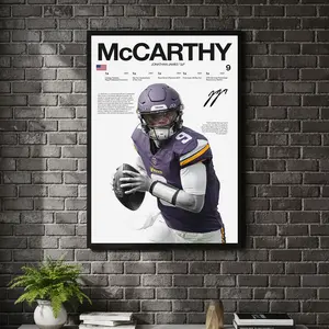 [ SPORT UNFRAMED - SALE UP TO 45% ] JJ McCarthy Hardline Series Football Sports Poster College Star Decor