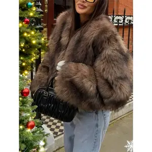 Autumn Winter New Faux Fur Coat, Plush Warm Short Jacket, Casual Comfy Jacket, Stylish Outerwear for Women, Comfortable and Fashionable