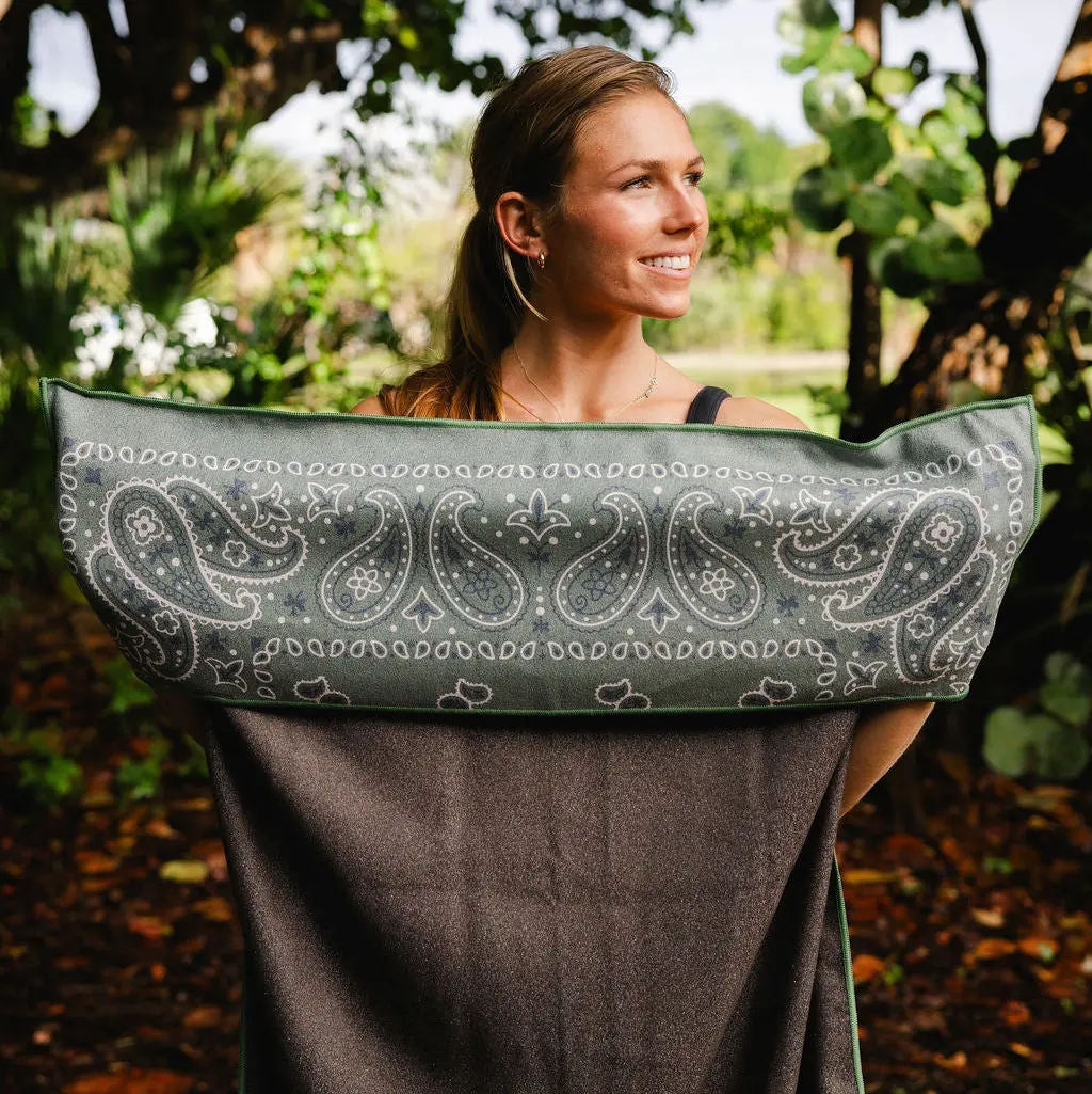 Paisley Probs Green Car Seat Cover Towel - Silicone-Lined Hood ...