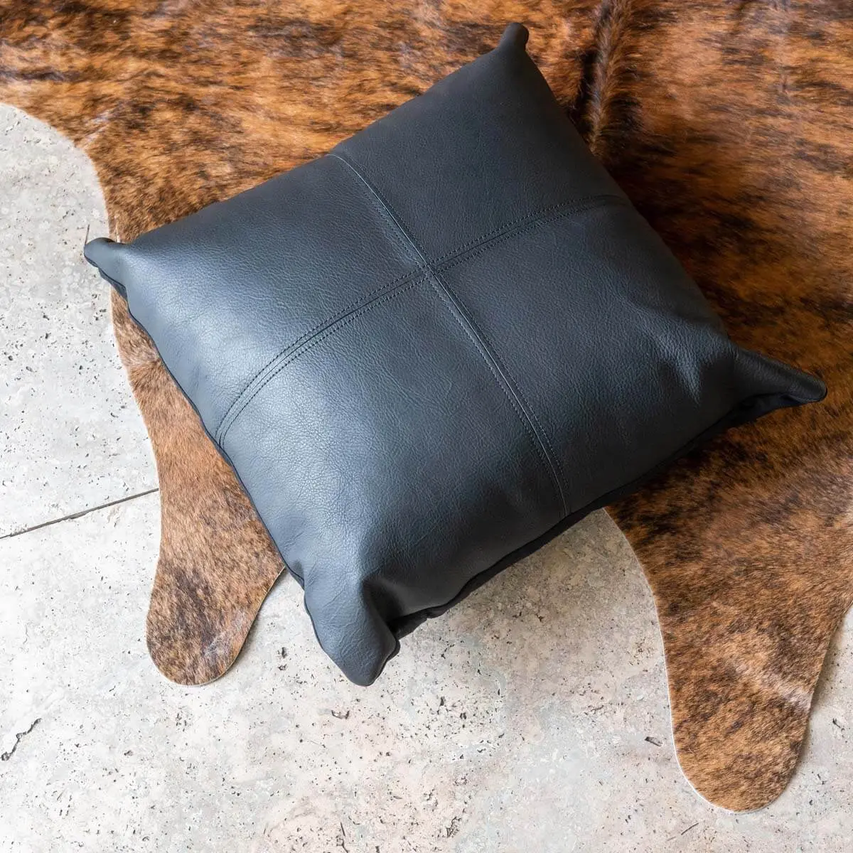 Cowhide Napa Throw Pillow Cover 16″ x 16″ – Mosaic Design