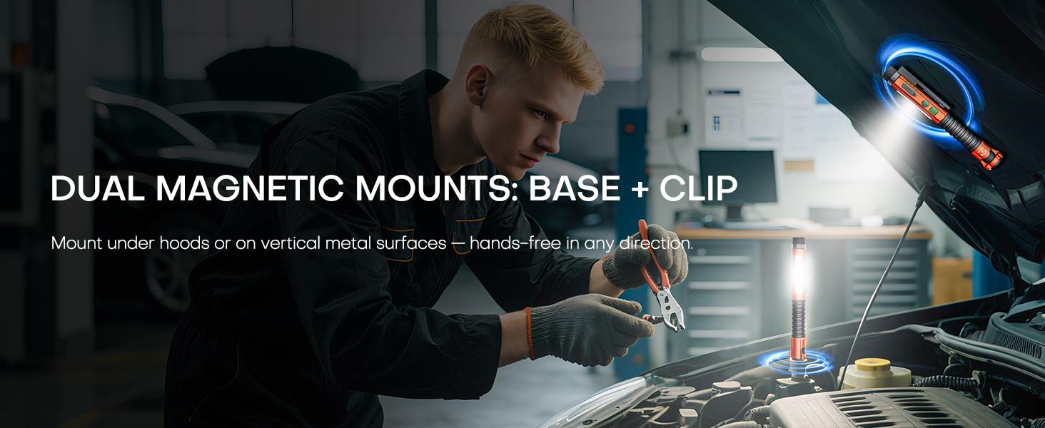 EDC Flashlight Rechargeable,800 Lumen Small Flashlight with Magnetic Clip & Base, 11 Modes LED Flashlight,Glass Breaker&Bottle Opener, USB-C Flashlight for Working,Home and Emergency