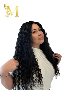Lisa Long Wavy Human Hair Wig | Easy Glueless Deep Wave Black Lace Front Wig for Women