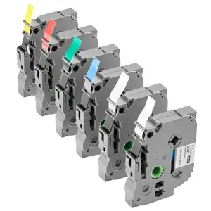 VEVOR Label Maker Tape, 6 Pack, 0.47 in / 12 mm Colored Label Maker Refills Compatible for Various Types of Brother P-Touch, Replacement for Letra Tag TZe-131 TZe-231 TZe-431 TZe-531 TZe-631 TZe-731