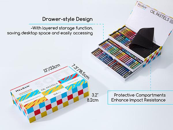 MEEDEN Soft Oil Pastels Set: 144 Vibrant Colors Art Oil Pastels for Blending Layering Shading Drawing - Smooth Oil Pastel Crayons for Artists Beginners Adults Teachers Christmas Painting