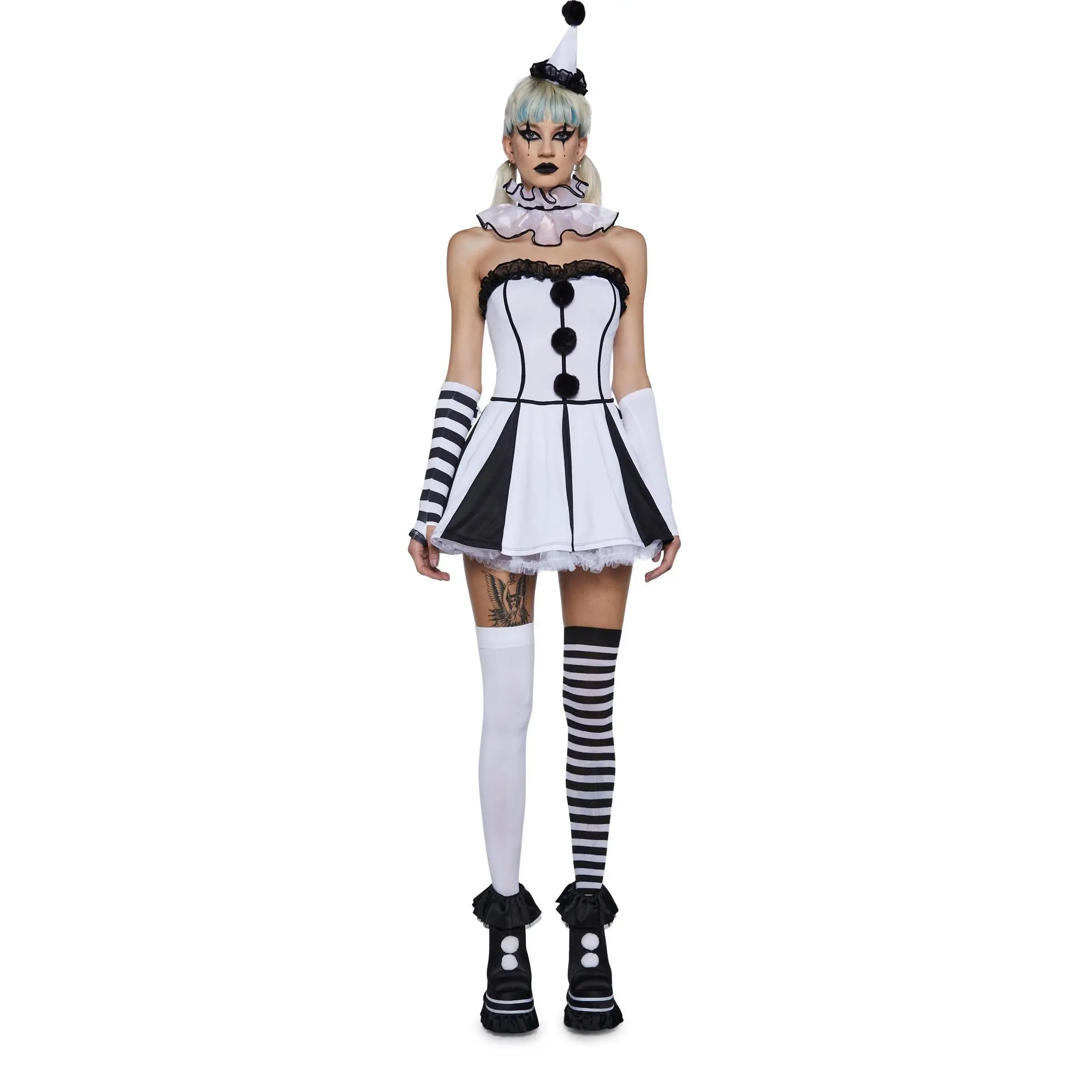 Classic Clown Girl Costume - White