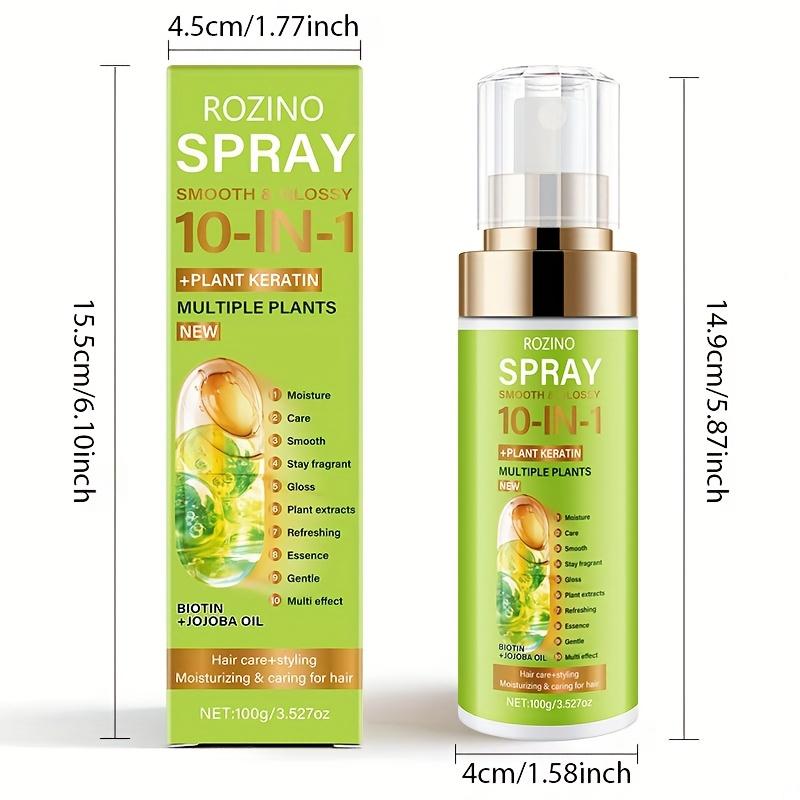 Rozino 10-in-1 Keratin Hair Care Spray with Plant Keratin for Smooth & Glossy Hair Health 100g
